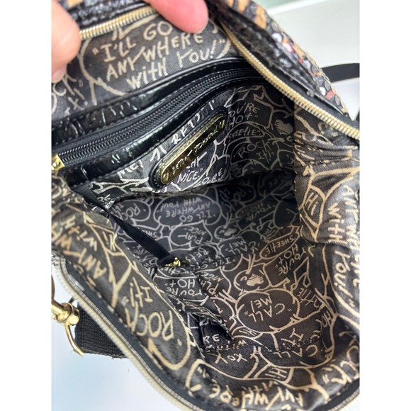 Betsey Johnson Leopard Print Sequin Crossbody Bag Gold Hardware Brown Black - Picture 5 of 11